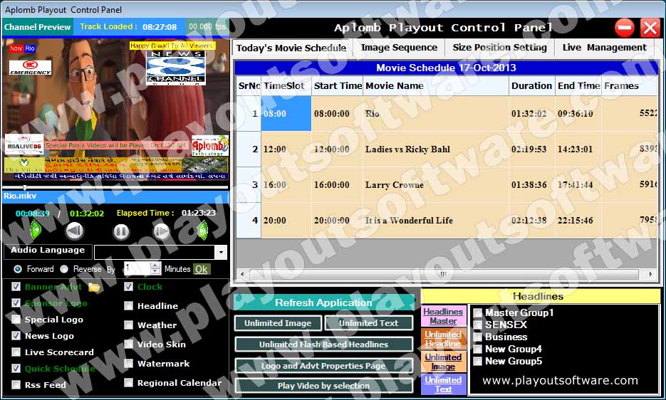 Movie Playout Software