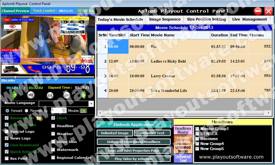 Movie Playout Software developer